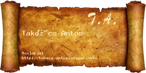Takács Antos névjegykártya